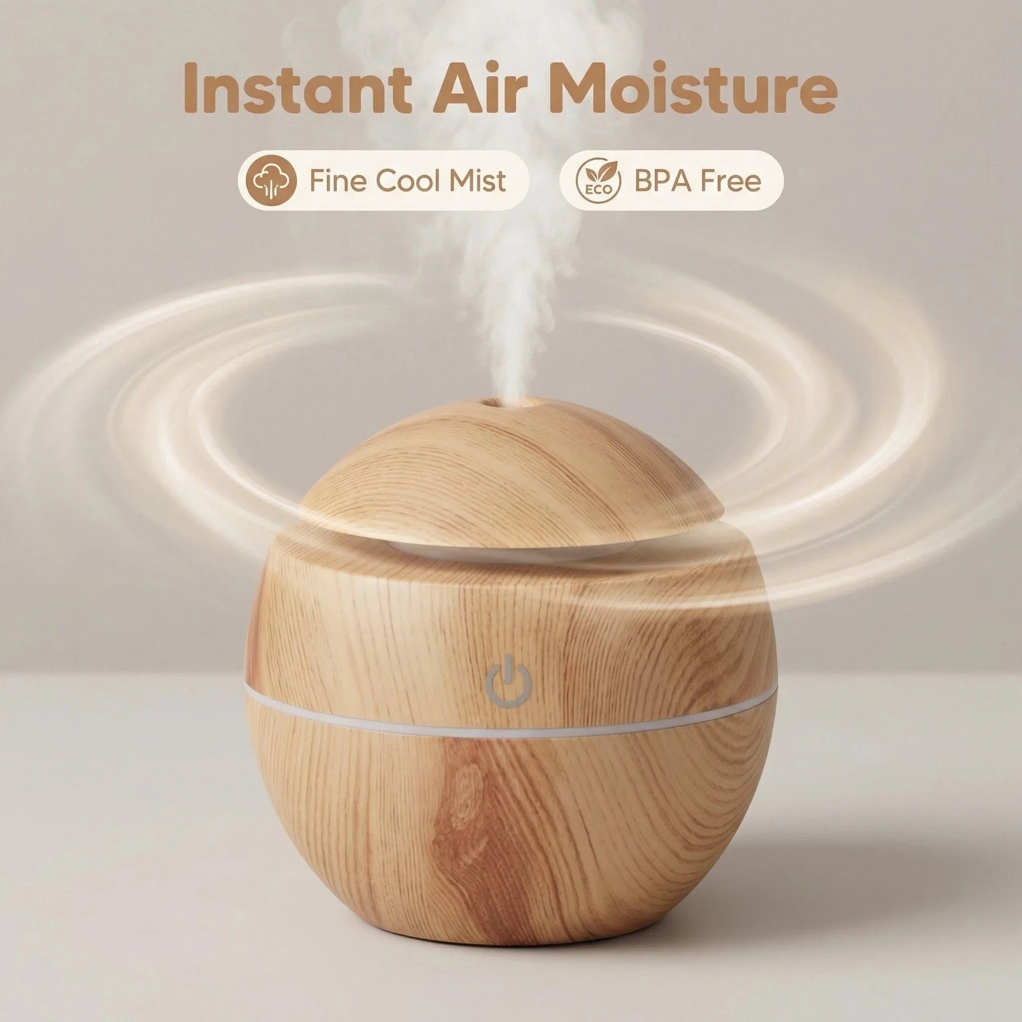 Ultrasonic personal humidifier & aroma diffuser with LED mood light support USB power supply