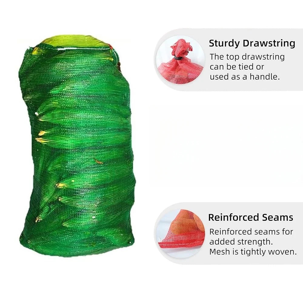 10Pcs Extra Large Mesh Storage Produce Bags, Reusable Vegetable Storage Bags, Mesh Bags, Plastic Woven Bags, Vegetable Bags, Suitable for Onions, Potatoes, Vegetables, and Firewood, Etc