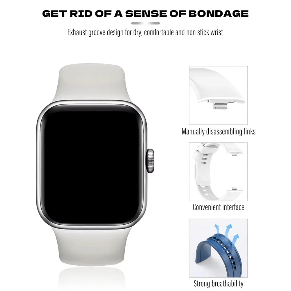 Silicone Band Strap Replacement For Redmi Watch4 5 Bracelet Wristband for Mi Band 9Pro 8Pro Silicone Sport Watchband Accessories