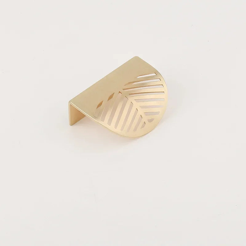 New Leaf-shaped Modern Furniture Drawer Brass Handles Furniture Wardrobe Drawer Knob Brass Door Handles Wholesale