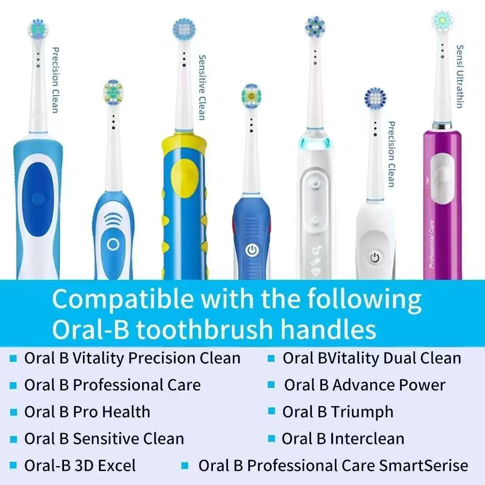 Toothbrush Replacement Heads Refill for Oral B Electric Brush Pro1000 Pro3000 Pro5000 Pro7000 Vitality Floss Action (Not for iO)