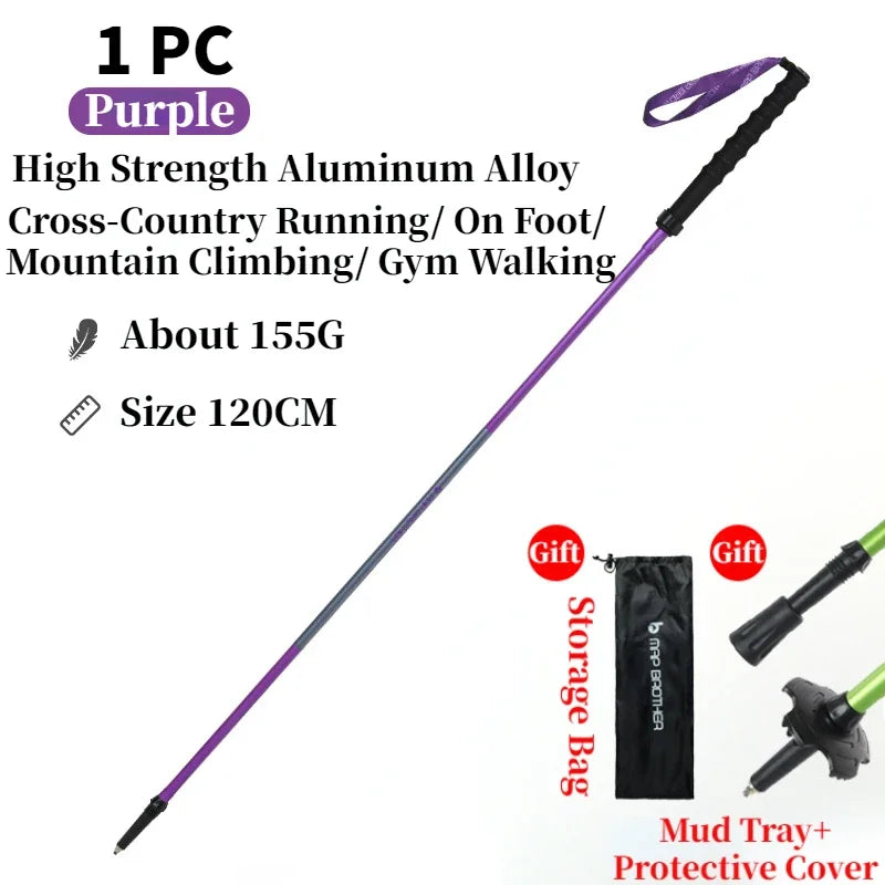 MAP BROTHER M3031 N-Pole Folding Quick Lock Trekking Poles Hiking Pole Race Running Outdoor Walking Stick 7075 Aluminum Alloy