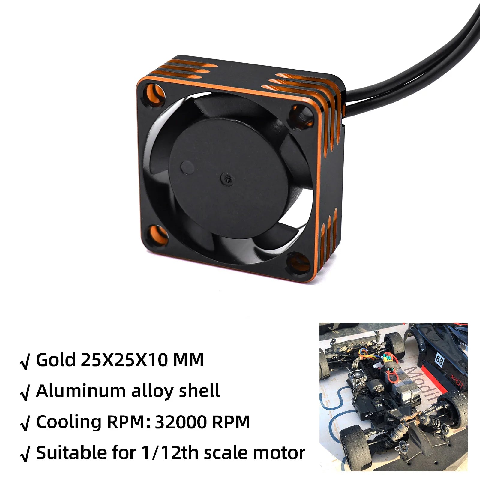 RC 25/30/35/40/50mm Fan 28000 RPM Heat Dissipation Cooling Fan for RC Crawler 1/10 1/8 1/5 Motor Brushless/Brushed ESC RC Car