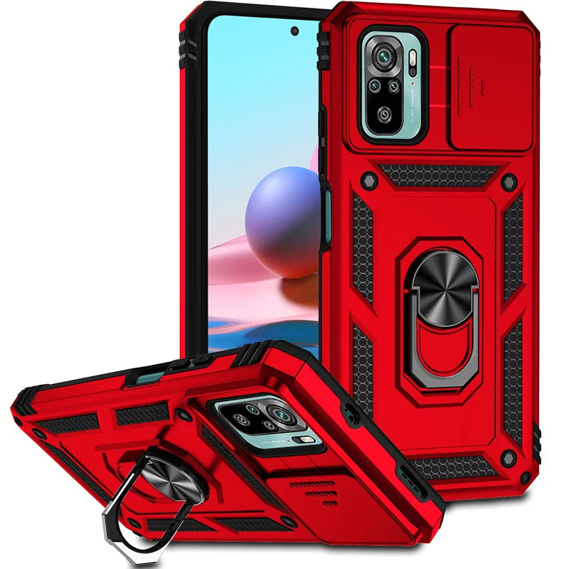 For Xiaomi Redmi Note 10 10s 4G Case Magnetic Holder Ring Armor Funda For Redmi Note 10 Pro Max Note10 10C Lens Protector Cover