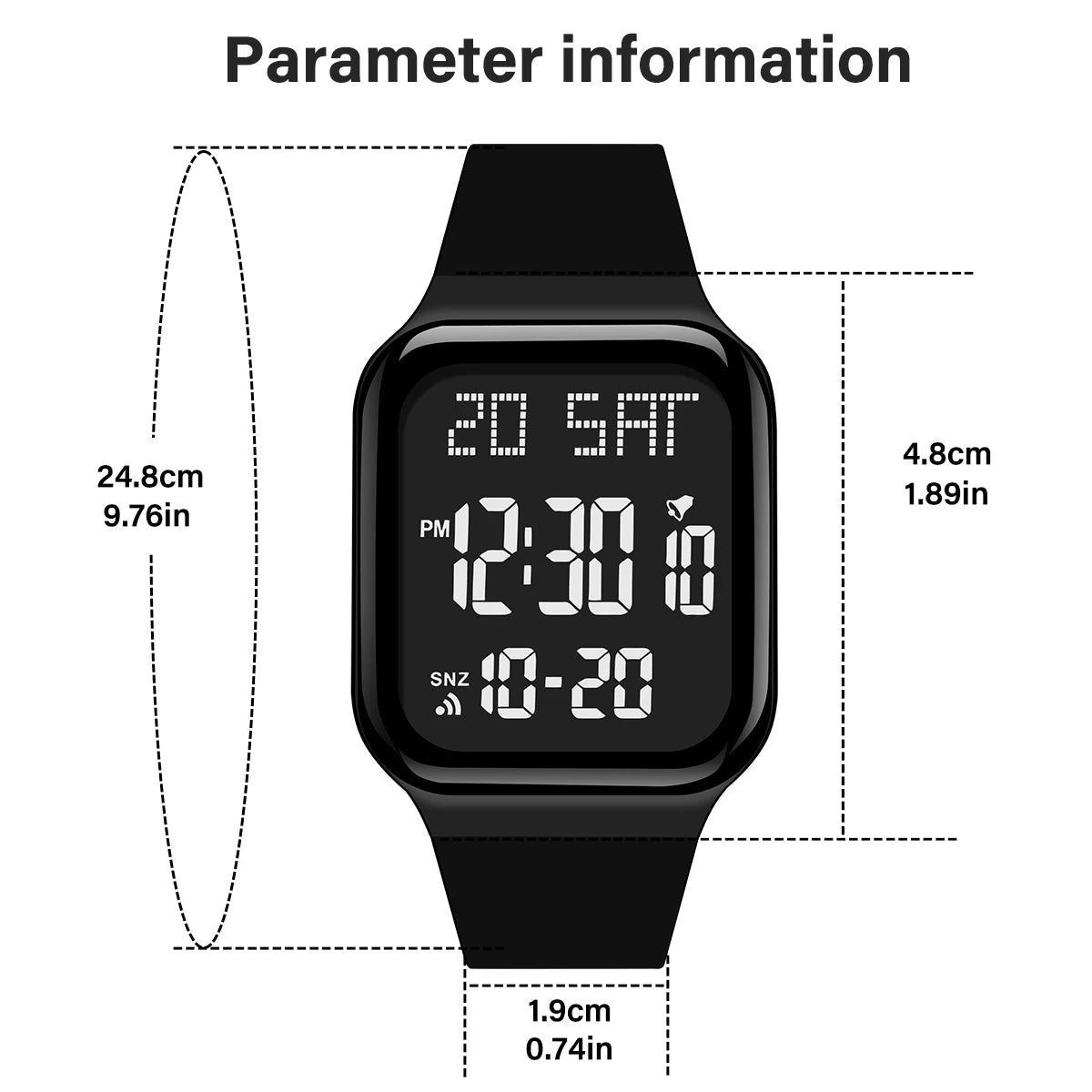 High School Student Men's Sports Watch Multifunctional Waterproof Alarm Watch LED Digital Electronic Watch Couple Watch