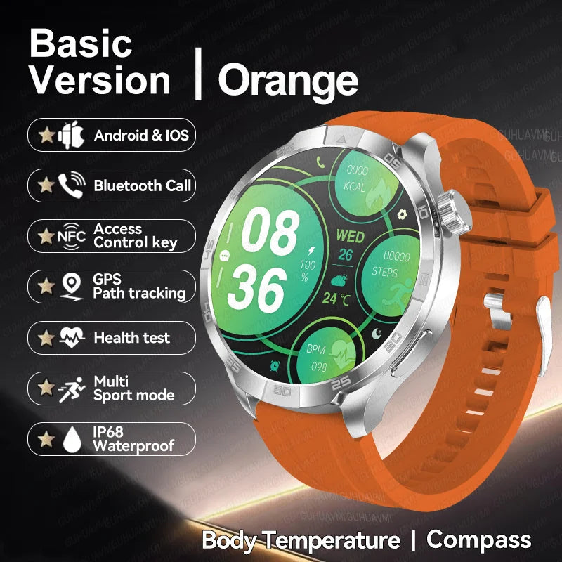 2026 New GH Style GPS Sport Compass SmartWatch Men 1.85" AMOLED HD Screen NFC IP68 Waterproof Bluetooth Call Smartbracelet Woman