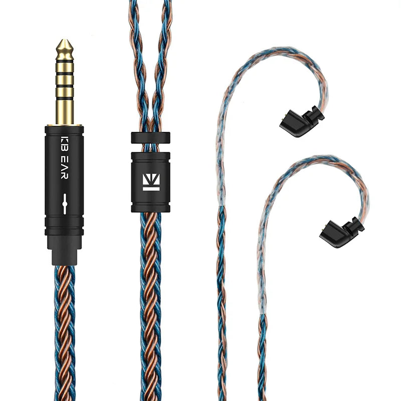 KBEAR ST16 Crystal 16 Cores Upgrade Cable 5N Single Copper Silver-plated 2PIN/MMCX/QDC Earbuds Connector For KS1 Star River Lark