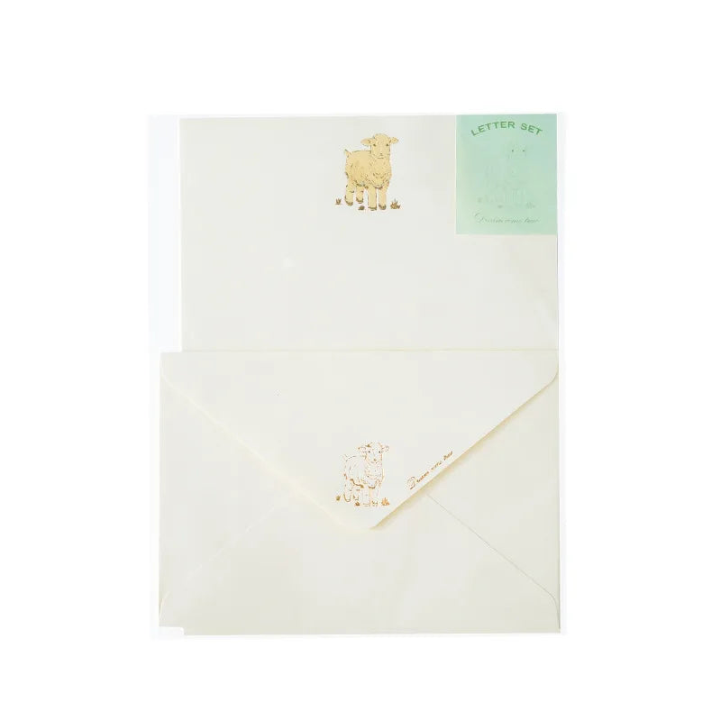 4 Envelopes + 2 Letter Papers Set, Simple Literary Stationery Set, Journal Letter Greeting Card Decor Material