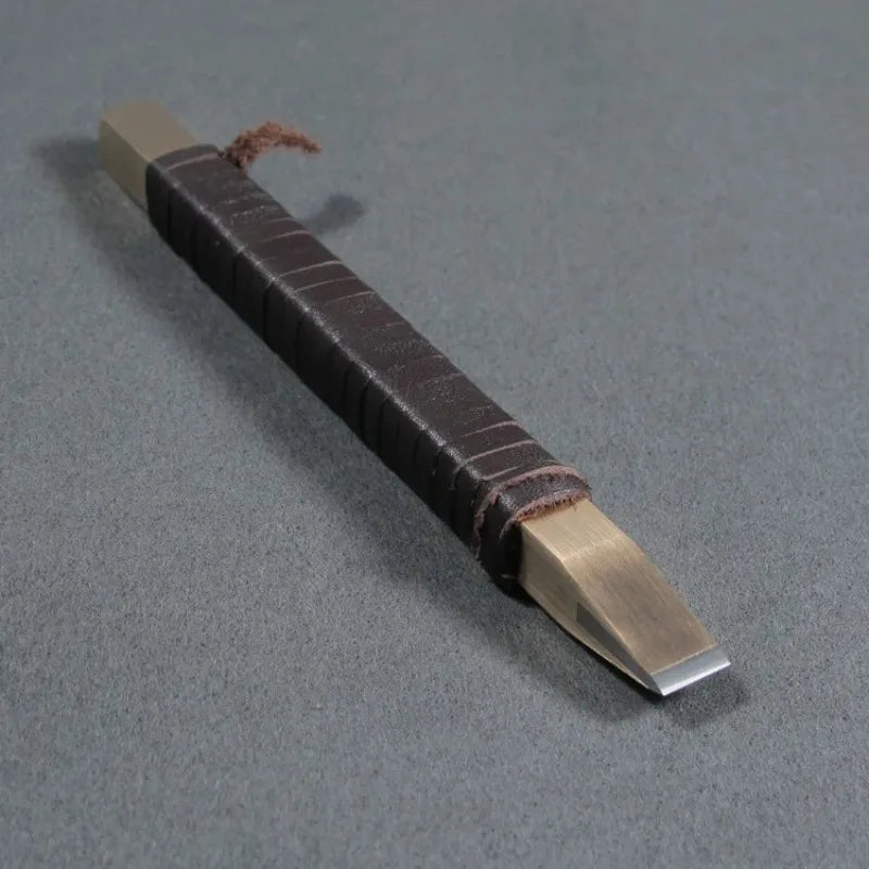 Pure Copper Rod Four Corner Tungsten Steel Seal Carving Knife Hard Alloy Woodworking Stone Carving Knife Engraving Hand Tool DIY