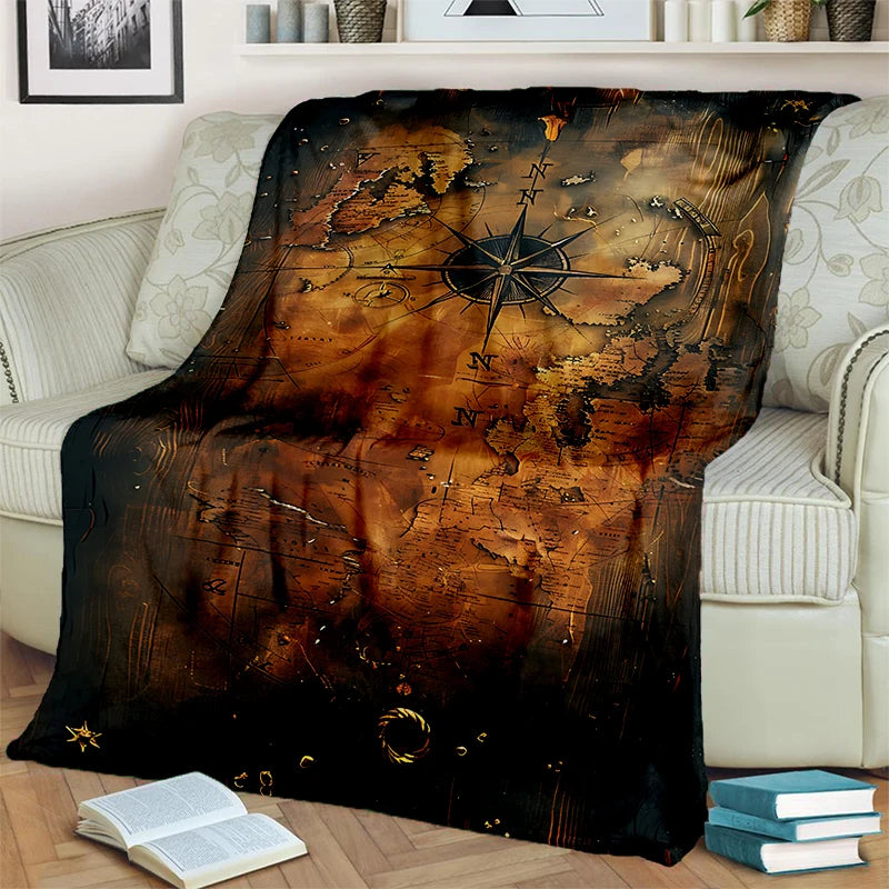 29 Style New Retro Marine Nautical Chart Compass Blanket,Soft Throw Blanket for Home Bedroom Bed Sofa Travel Office Cover Kids