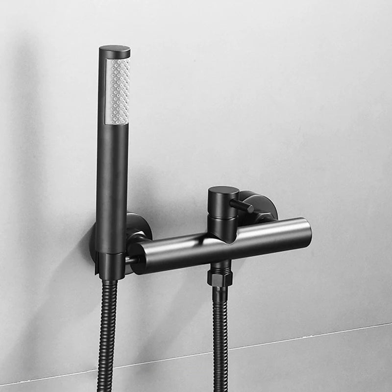 Rose Gold Bathroom Shower Faucet Set Wall Mounted Brush Gold Shower Faucet Black Bathroom Cold And Hot Bath And Shower Mixer Tap