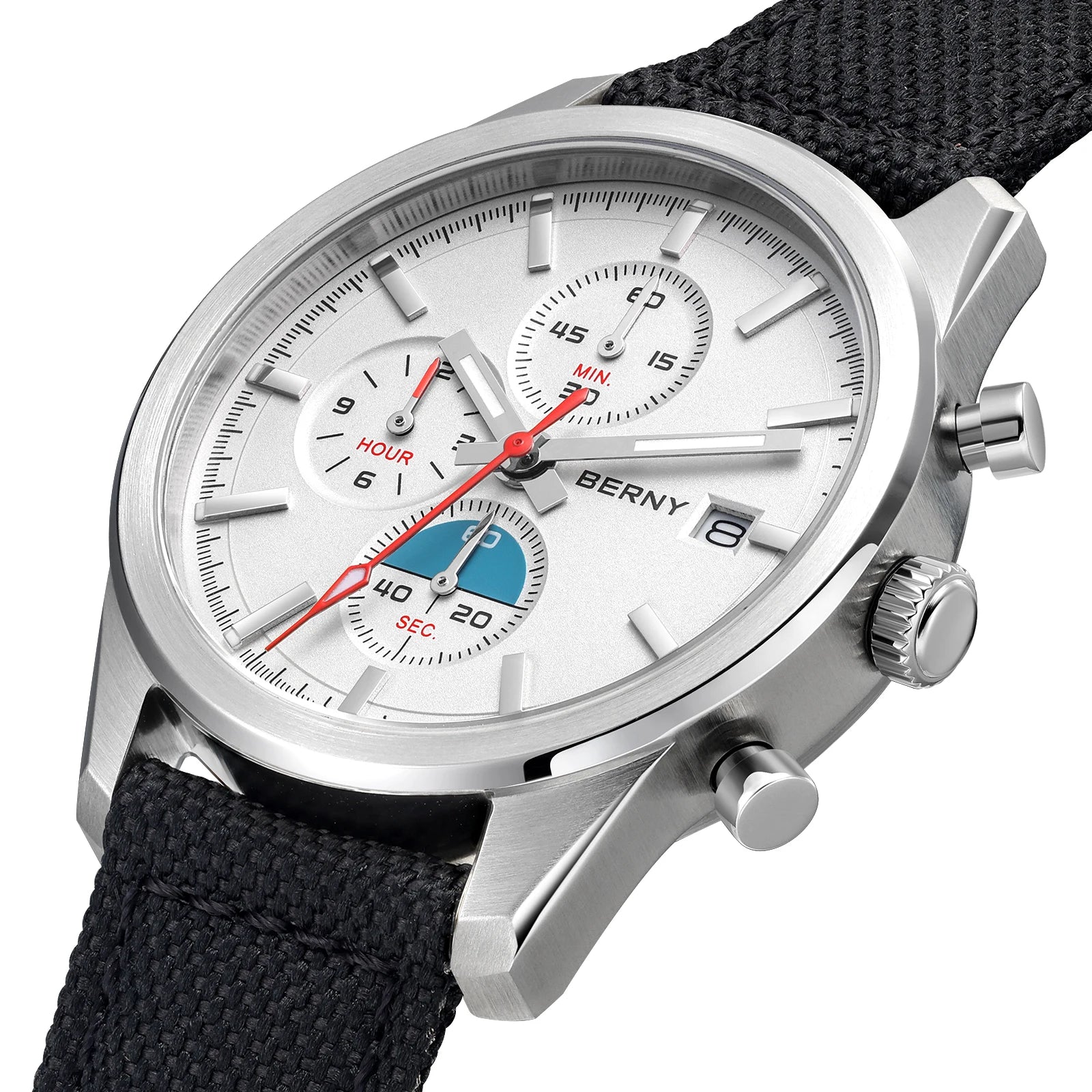 BERNY Top Quartz Chronograph Men's Watches Luminous Miyota 0S10 Sapphire AR Coated 5ATM Waterproof 2026 New Sports Men's Watches