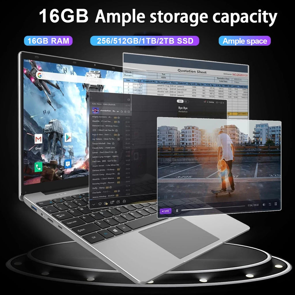 Windows 11 Pro Laptops Intel Core i9-10980HK 16GB RAM 1TB SSD Office Gamer Study notebook Computer PC