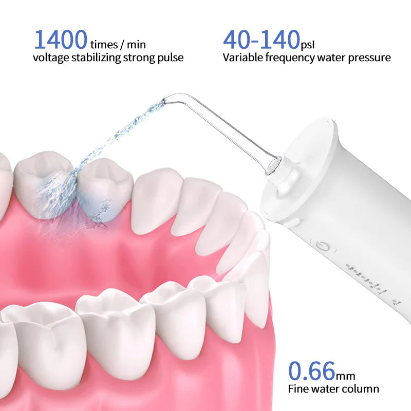 2026 Upgraded Household Oral Irrigator - High-Pressure Flushing Water Flow, IPX7 Waterproof 5-Speed Portable Interdental Cleaner