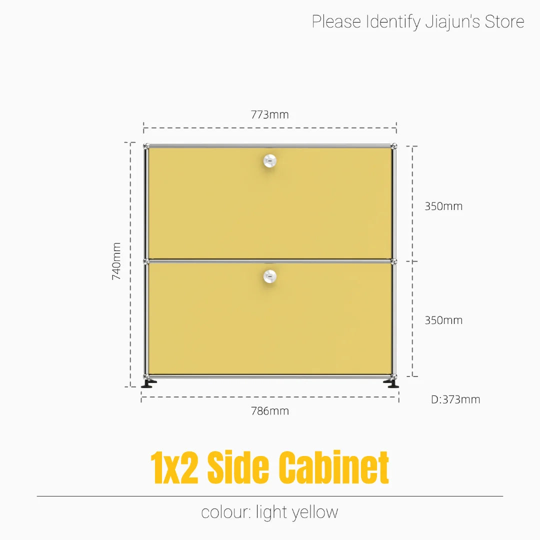 Modern Steel Flip Door Cabinet｜2-Tier Modular Storage Unit｜Custom Color Metal Organizer for Entryway, Living Room or Office