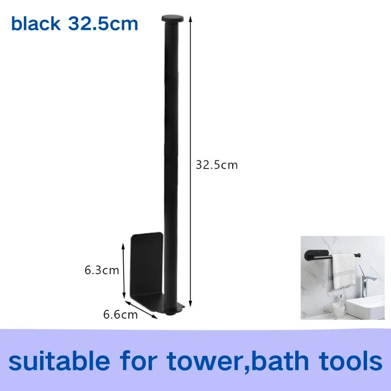 Stainless Steel Paper Towel Holder Self Adhesive Toilet Roll Paper Holder No Punching Kitchen Bathroom Lengthen Storage Rack