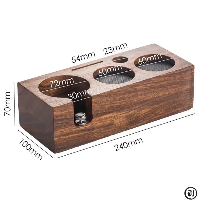 Coffee Tamper Station Stand Wooden Non-slip Espresso Holder Coffee brush Filter Storage Stand Barista Accessories