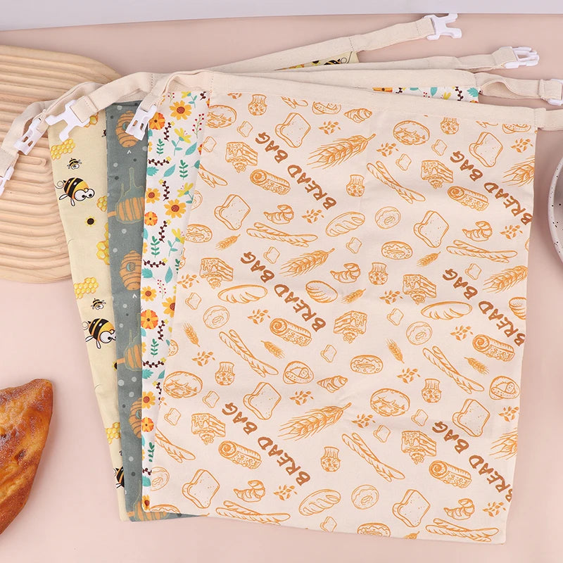 1Pcs Reusable Beeswax Food Wrap Bag Linen Cotton Bread Storage Bag Food Grade Eco Friendly Sandwich Pouch