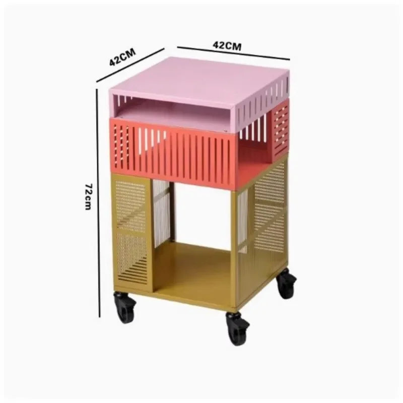 Multifunctional Metal Storage Cabinet with Wheels, Suitable for Bedroom, Living Room, Office, Modern Design Storage Cabinet