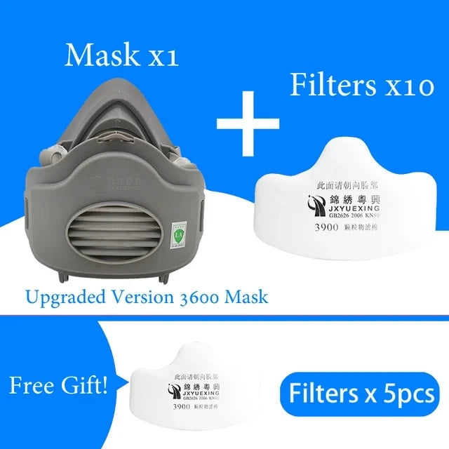 Reusable Dust Proof Respirator Dust Mask Cotton Filters Rubber Work Filter Safety Mask Builder Carpenter Daily Haze Protection