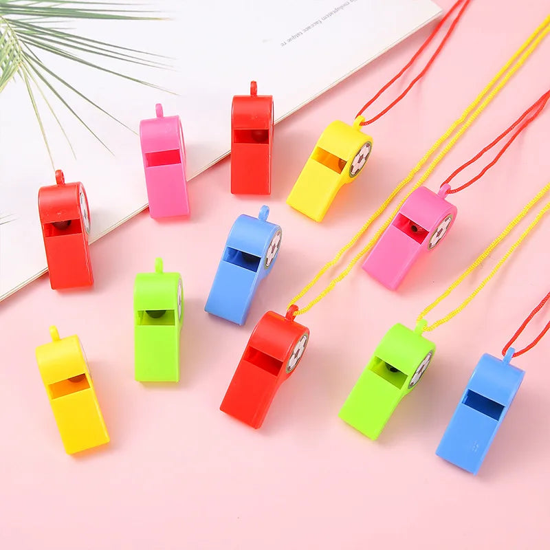 24 silbatos deportivos de plástico colorido, silbatos para animadoras, silbatos para árbitros Cheering whistle apito de torcida