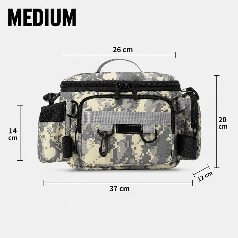 Fishing Tackle Shoulder Bag Storage Bag Waterproof Portable Large Capacity with Fish Rod Holder Outdoor Sport Accessories Gear