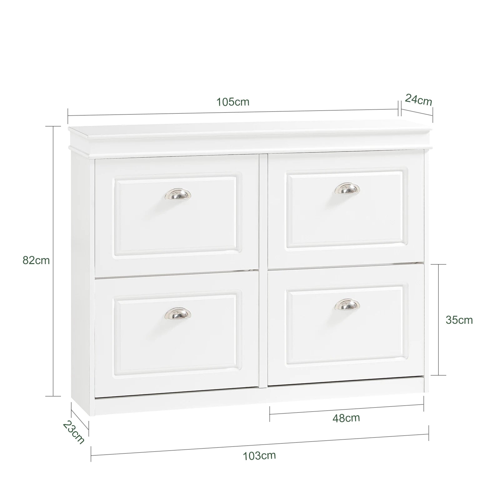 SoBuy FSR79 shoe rack with 4 flaps, narrow shoe tipper with 8 shelves, adjustable shoe rack for hallway, 105x82x24