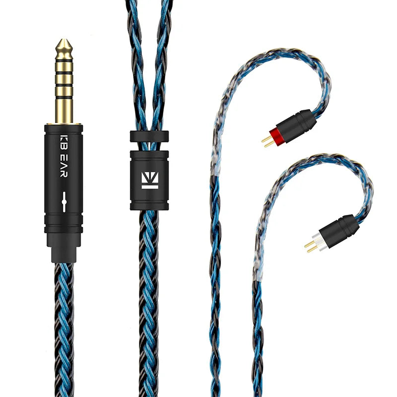 KBEAR ST16 Crystal 16 Cores Upgrade Cable 5N Single Copper Silver-plated 2PIN/MMCX/QDC Earbuds Connector For KS1 Star River Lark