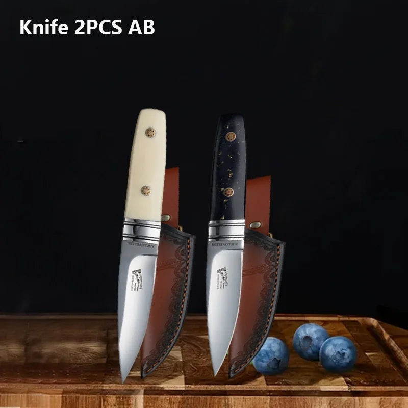 WXCOO Multifunctional Steak Knife Durable Stainless Steel with Sheath Meat Cutting BBQ Chef Fruit Knife Cooking and Slicing Tool