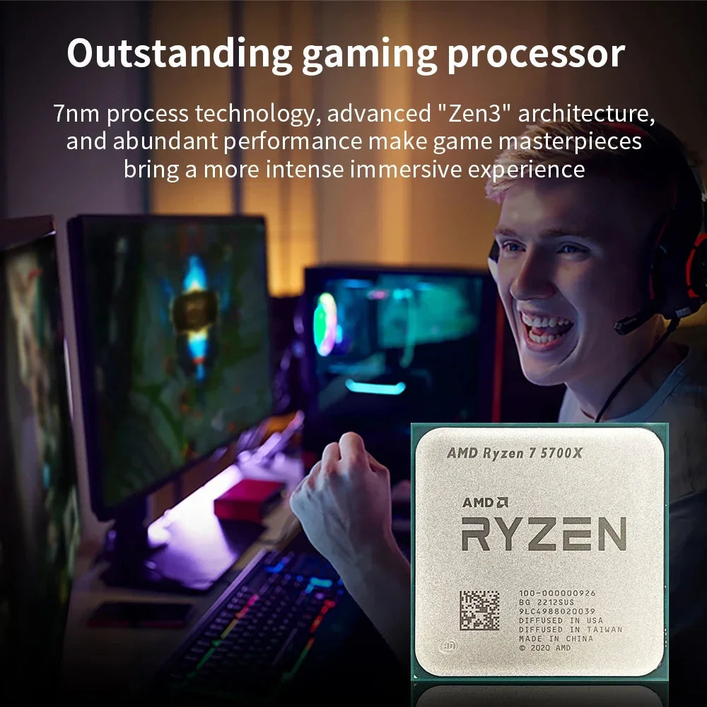 NEW AMD Ryzen 7 5700X 3.4GHz 7NM L3=32M Processor 65W Socket AM4 8-Core 16-Thread R7 5700X DDR4 but without fan