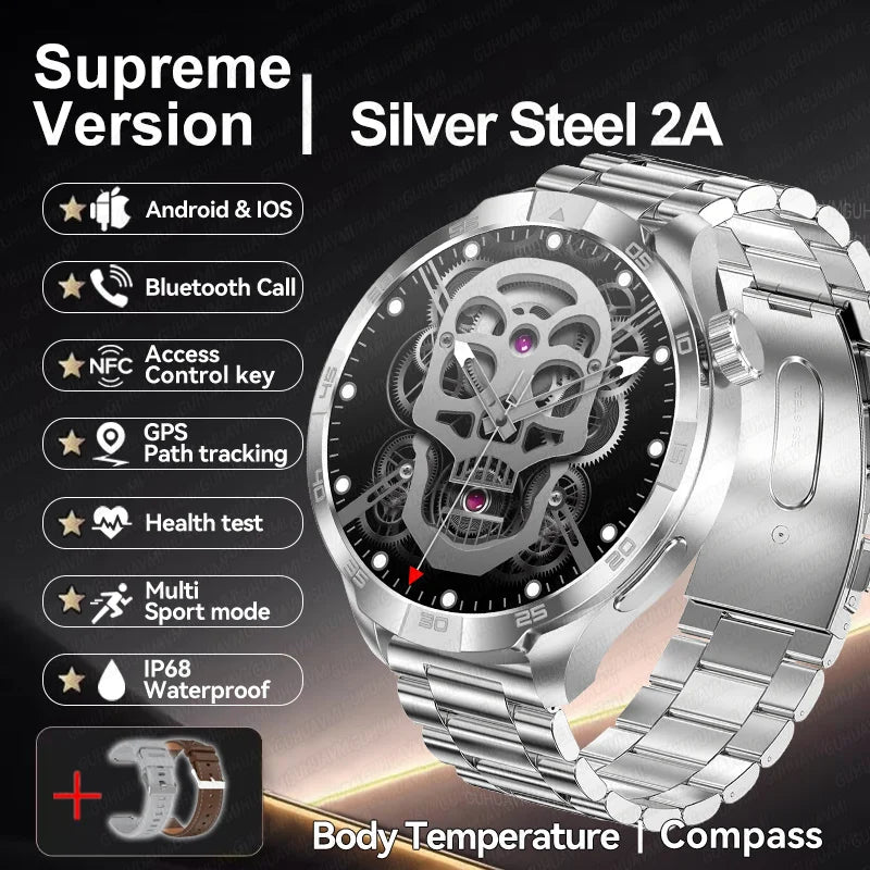 2026 New GH Style GPS Sport Compass SmartWatch Men 1.85" AMOLED HD Screen NFC IP68 Waterproof Bluetooth Call Smartbracelet Woman