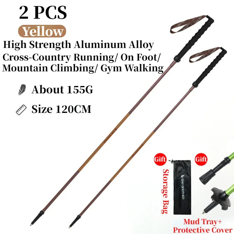 MAP BROTHER M3031 N-Pole Folding Quick Lock Trekking Poles Hiking Pole Race Running Outdoor Walking Stick 7075 Aluminum Alloy