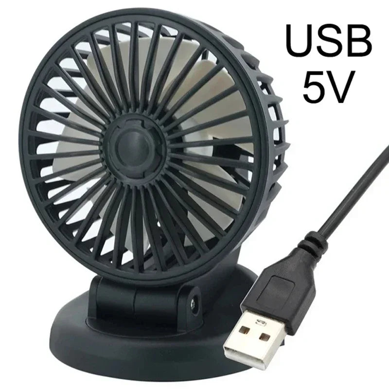 Car Fan 360° Adjustable 3 Head Air Fan Automotive Electric Fan USB/12V/24V Fan 2 Speeds Car Silent Fan For Home Desk Office&Car