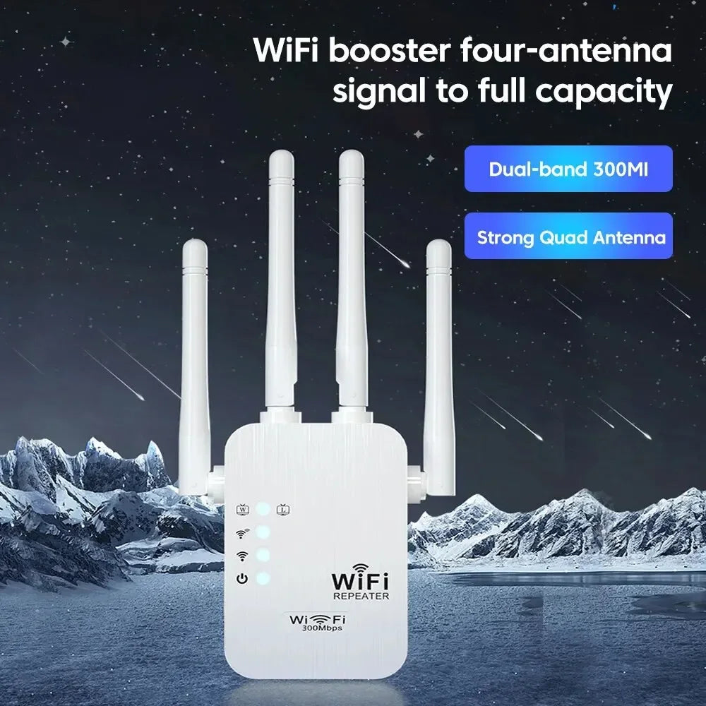 WIFI FIY 300M Wireless WiFi Repeater WiFi Extender Long Range Wireless WIFI Signal Booster Wireless Network Internet Repeater EU