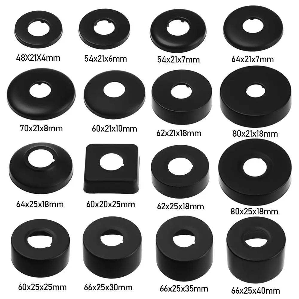 Black Shower Faucet Decorative Cover Stainless Steel Water Pipe Wall Covers Heat Resistant Durable Bathroom Kitchen Accessories