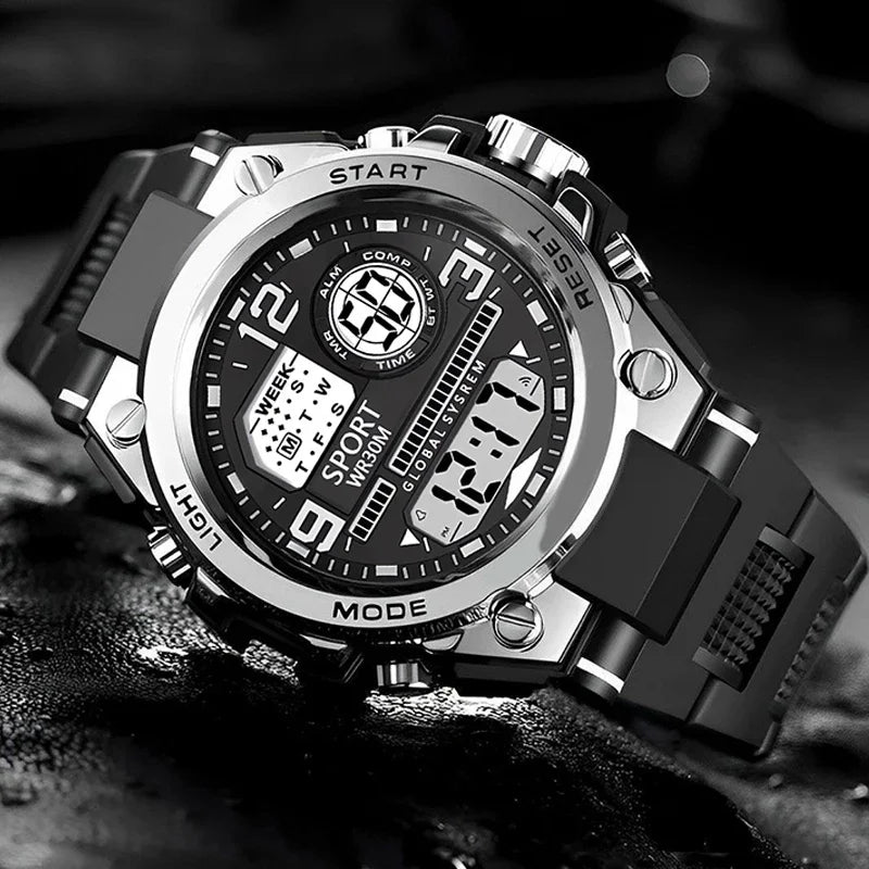 Multifunction Fashion Men's Outdoor Sport Watch Luminous Alarm Clock Men LED Digital Watch Waterproof Electronic Wristwatch