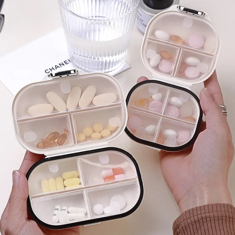 Portable Mini Medicine Box Daily Pill Organizer Week Long Drug Dispenser Compact Travel Health Care Storage Container pill QIWU