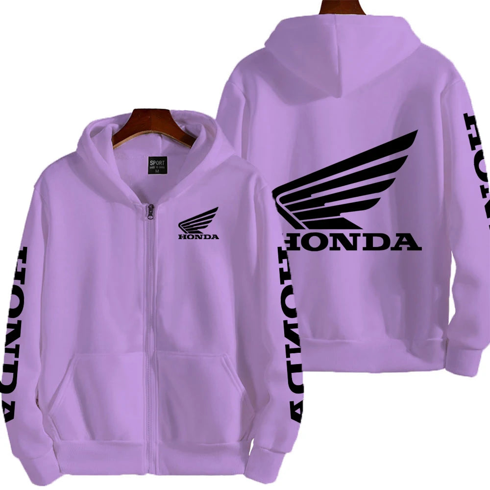 Honda Motorcycle Racing Team Competition Men's Outdoor Sports Zipper Hoodie Fashion 2025 New Sport Women's Jacket Coat