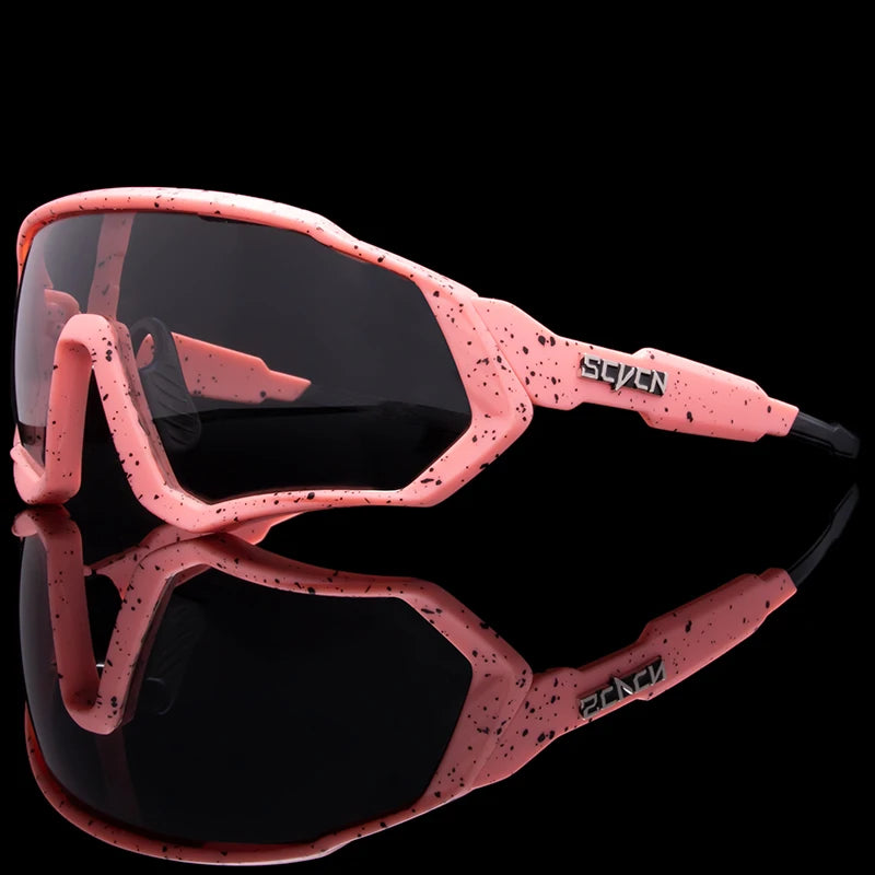 SCVCN Brand Photochromic Sports Cycling Glasses Bicycle Eyewear Mountain Bike Goggles UV400 MTB Road Running Sunglasses
