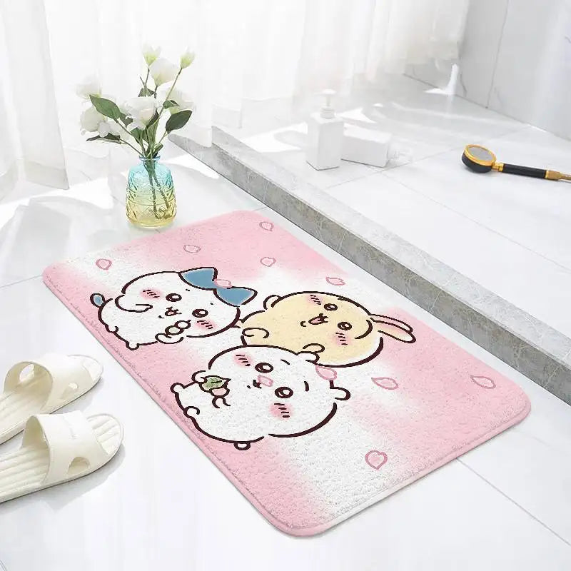 Cartoon-c-chiikawaS Kawaii Floor Mats Home Laundry Rug Carpet For Living Room Decor Lounge Area Anti-slip Mat Entrance Doormat