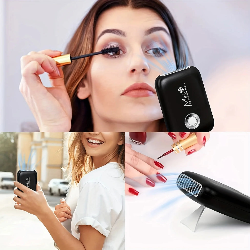 Mini Lash Fan Portable Eyelash Extension Fan Dryer Rechargeable USB Fan With 3 Adjustable Speed Cooling Air