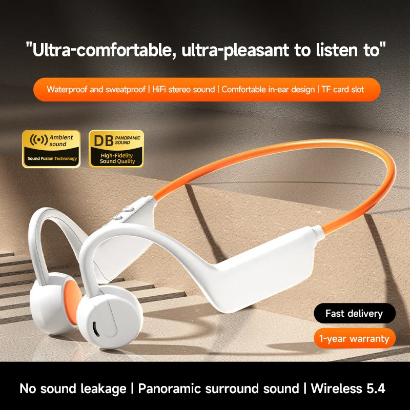 OnePlus Bone Conduction Headset Sport Headphone IPX8 Waterproof Bluetooth 5.4 Wireless Earphone Hands-free With Mic for Exercise