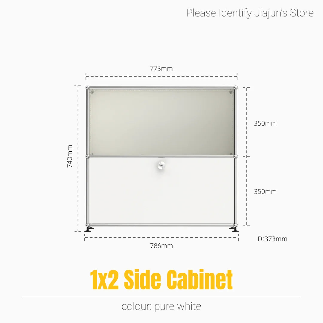 Modern Steel Flip Door Cabinet｜2-Tier Modular Storage Unit｜Custom Color Metal Organizer for Entryway, Living Room or Office