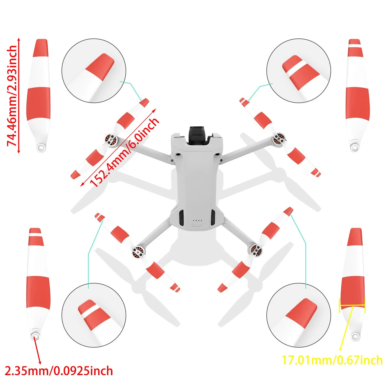 8PCS 6030 Propeller for DJI Mini 3/Mini3 Pro Low Noise Drone LightWeight Wing Fan Spare Parts Quick Release RC Drone Accessories