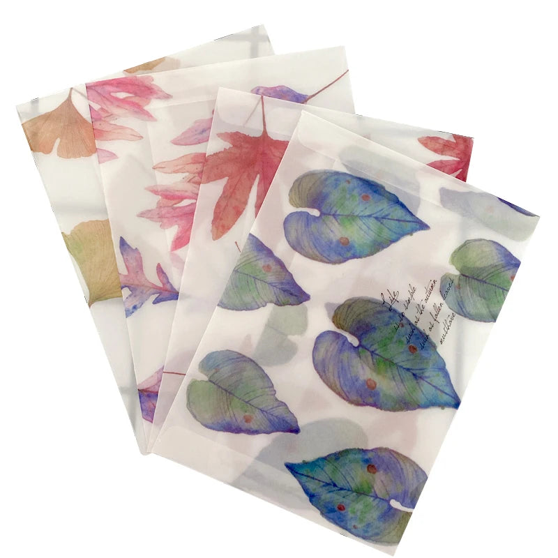 20pcs/lot 16*11cm sulfuric acid paper envelope leaves pattern transparent window envelope for greeting cards cover
