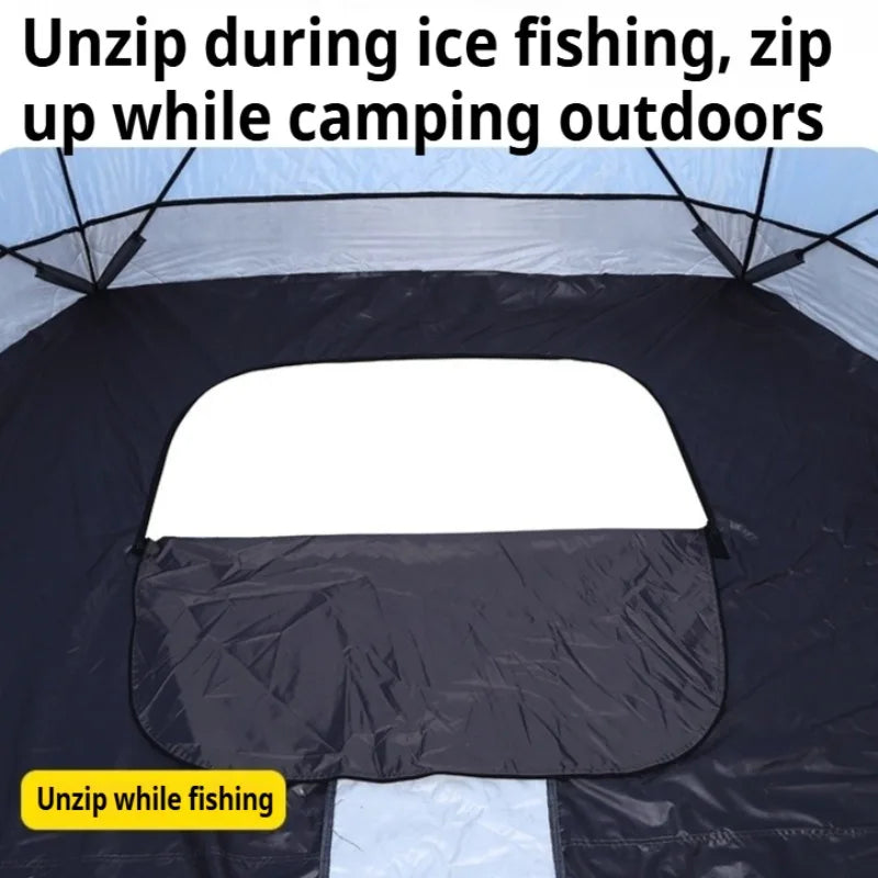 Thickened Winter Fishing Tents Oxford Cloth Windproof Warm Chimney Opening Tents Multifunctional Outdoor Camping Supplies
