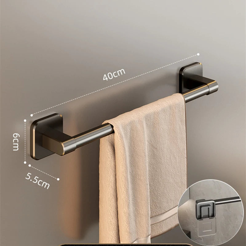 Without Drilling Bathroom Towel Holder Slipper Rack Holder Wall Mounted Towel Shelf Towel Bar Kitchen Bathroom Accessories