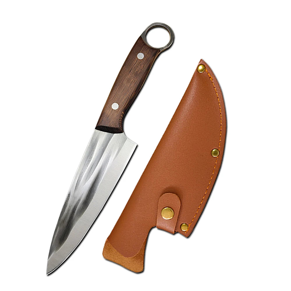 Hand Forged Boning Knife Full Tang Kitchen Chef Cleaver Butcher's Knife Slicing BBQ Fishing Ultra-Sharp Cutting Tools