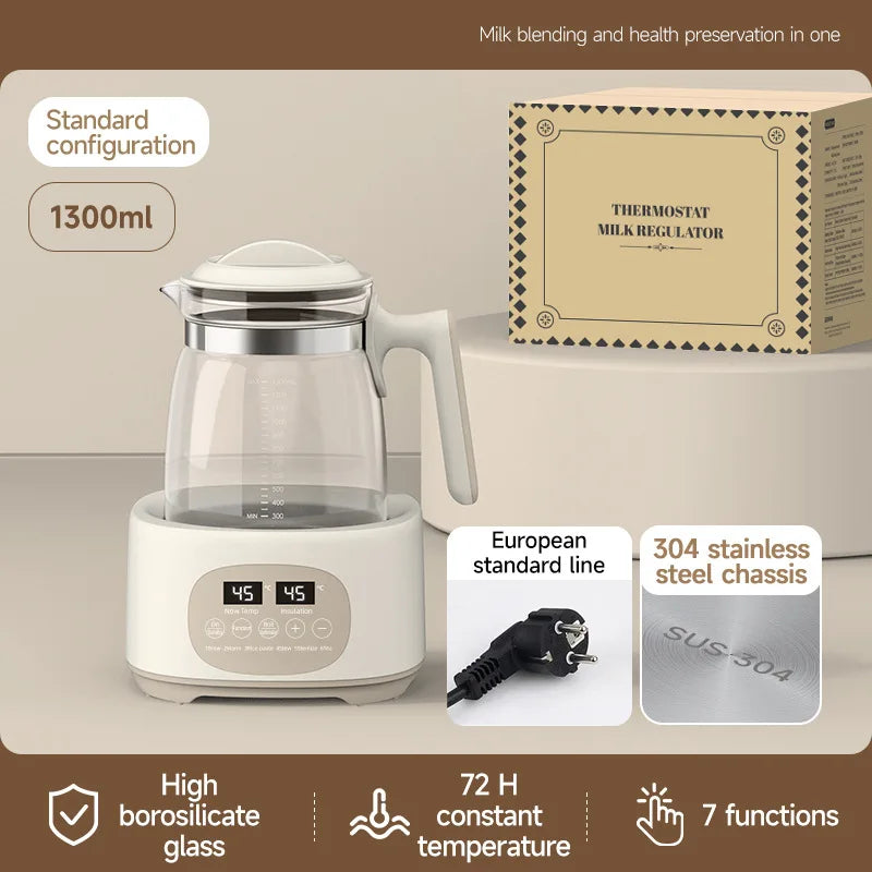 1300ml Electric Kettle Baby Constant Temperature Milk Regulator Multifunctional Electric Kettle 72h Thermostatic Kettle EU 220V