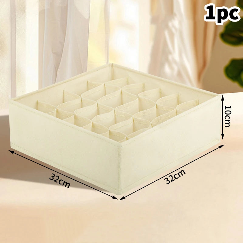 〔White〕Drawer Underwear Socks Bra Storage Box Clothes Storage Organizer Underwear Bag Wardrobe Box Cabinet Drawer Organizer